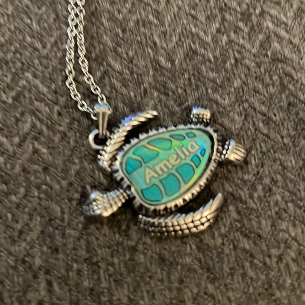FREE IF BUNDLED Green Turtle Necklace Amelia